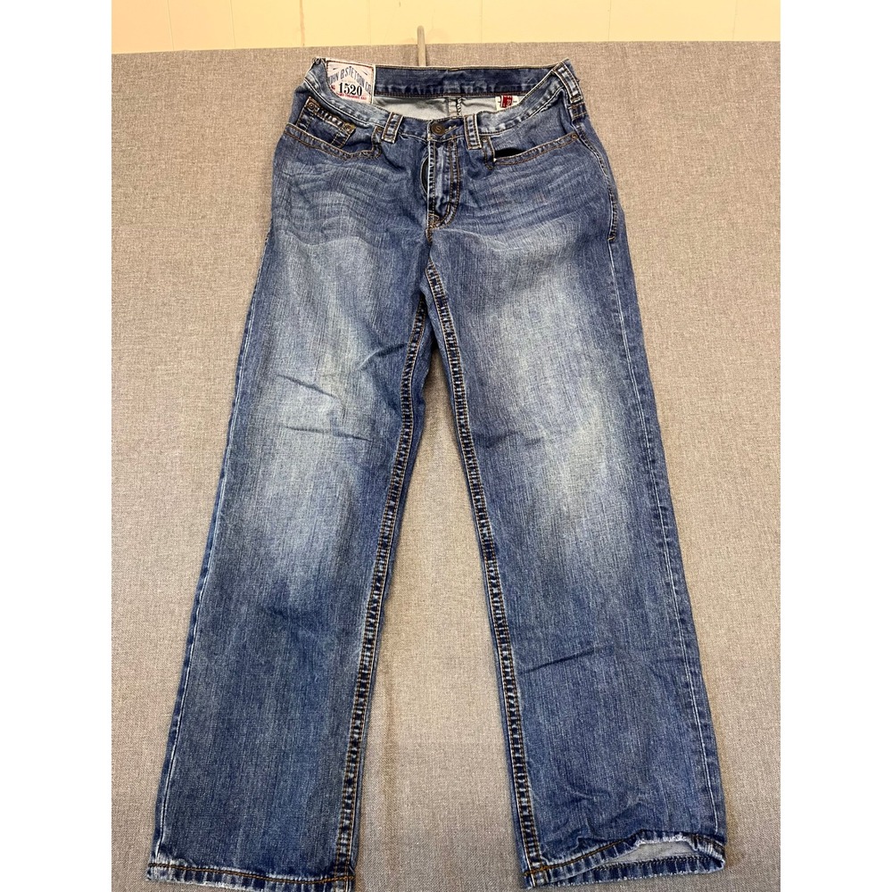John B Stetson Co 1520 Standard Straight Leg Jeans Mens 33x30 Blue Denim 0222